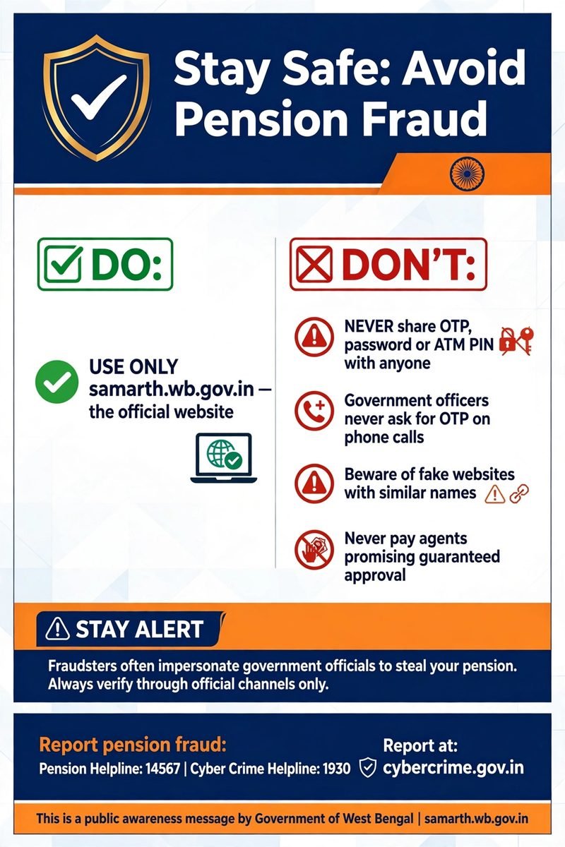 Stay safe from Samarth pension fraud - safety tips infographic